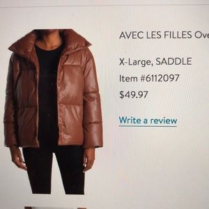 Oversize Faux Leather Puffer Jacket